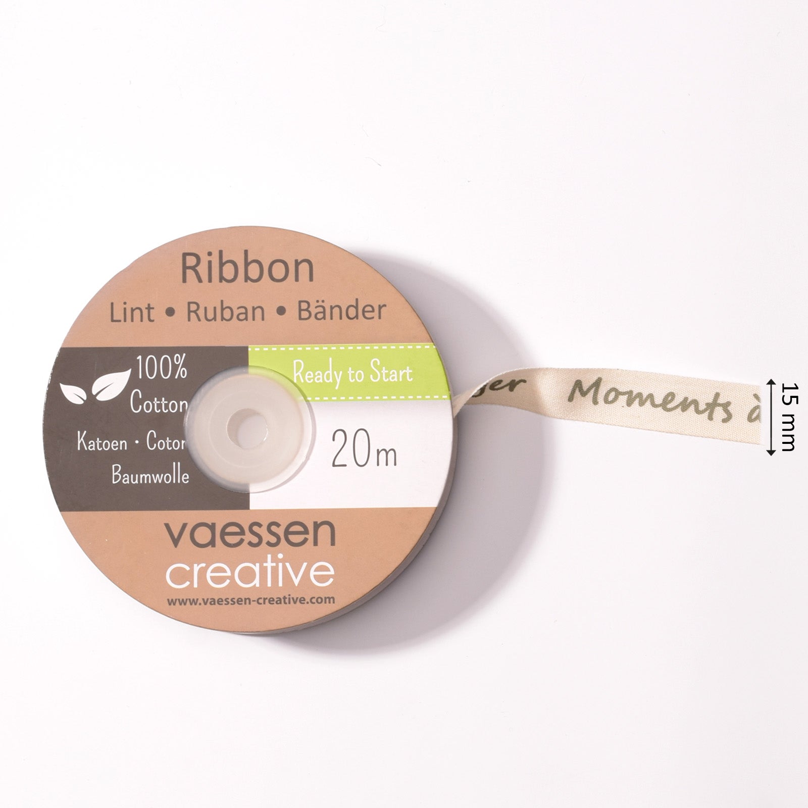 Vaessen creative • ruban 20mx15mm fr moments à partager