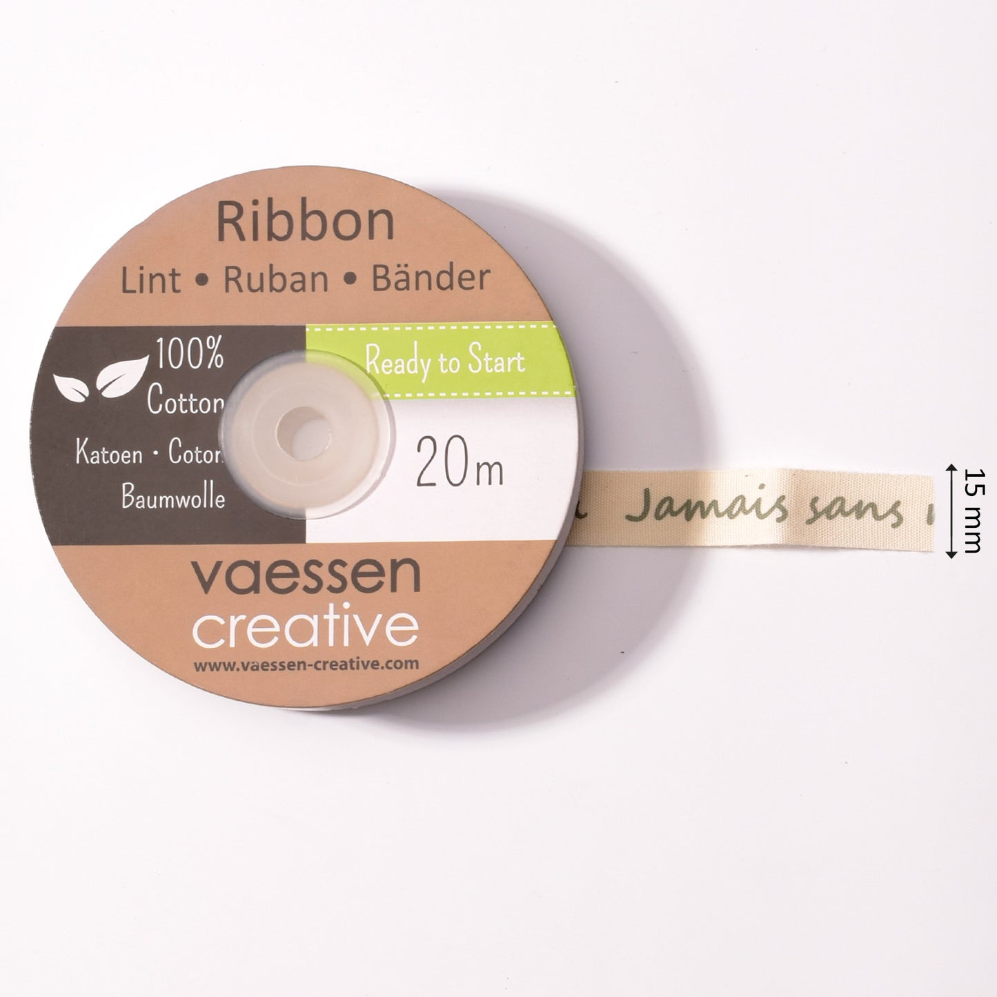 Vaessen creative • ruban 20mx15mm fr jamais sans mon doudou