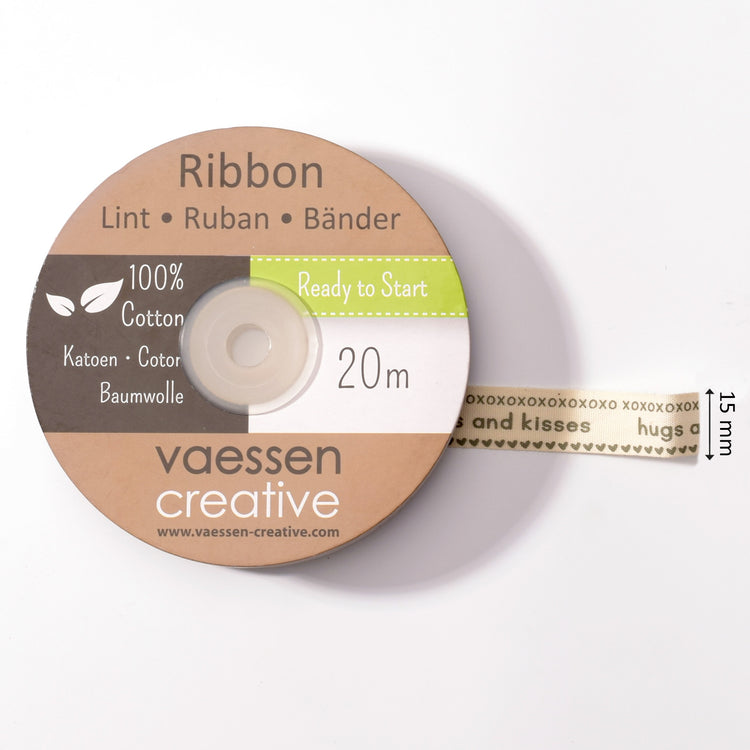 Vaessen creative • ruban 20mx15mm fr câlins et bisous