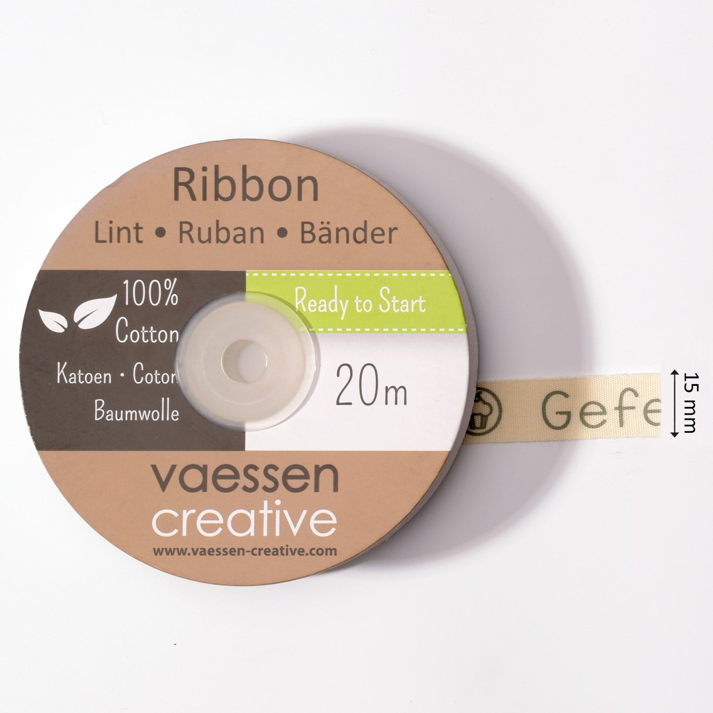 Vaessen creative • ruban 20mx15mm fr félicitations