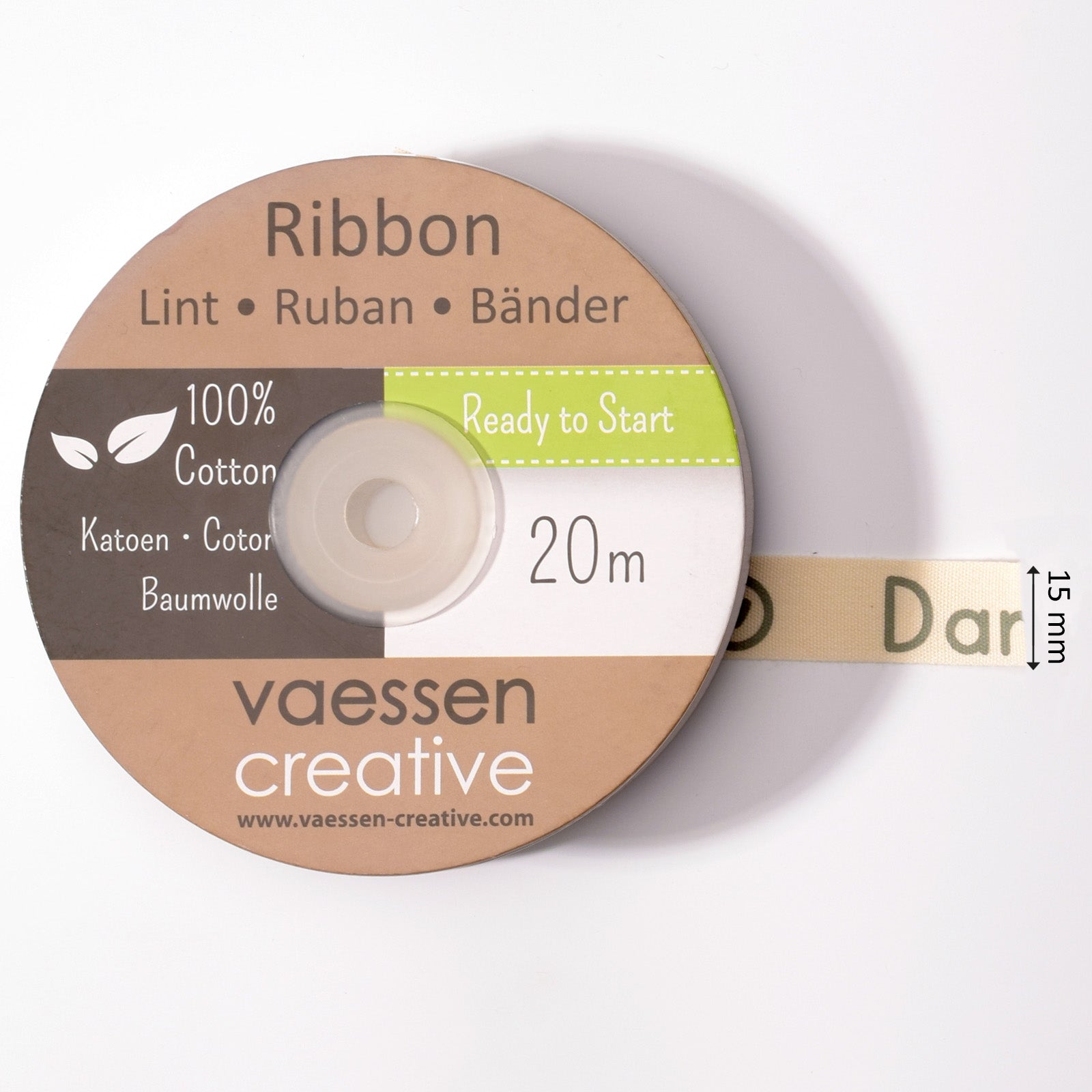 Vaessen creative • ruban 20mx15mm de dankeschön