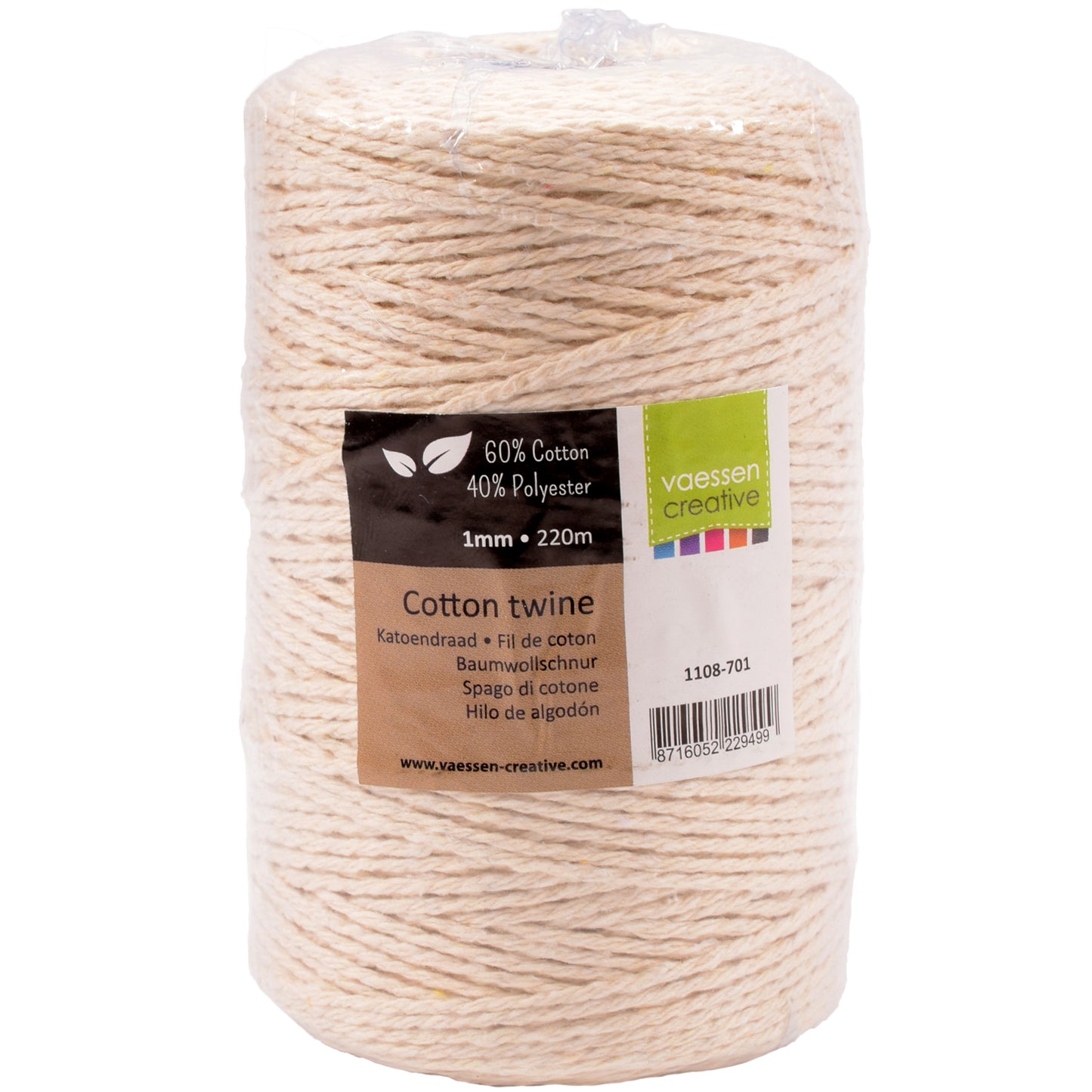 Vaessen creative • corde en coton 1mm 220m