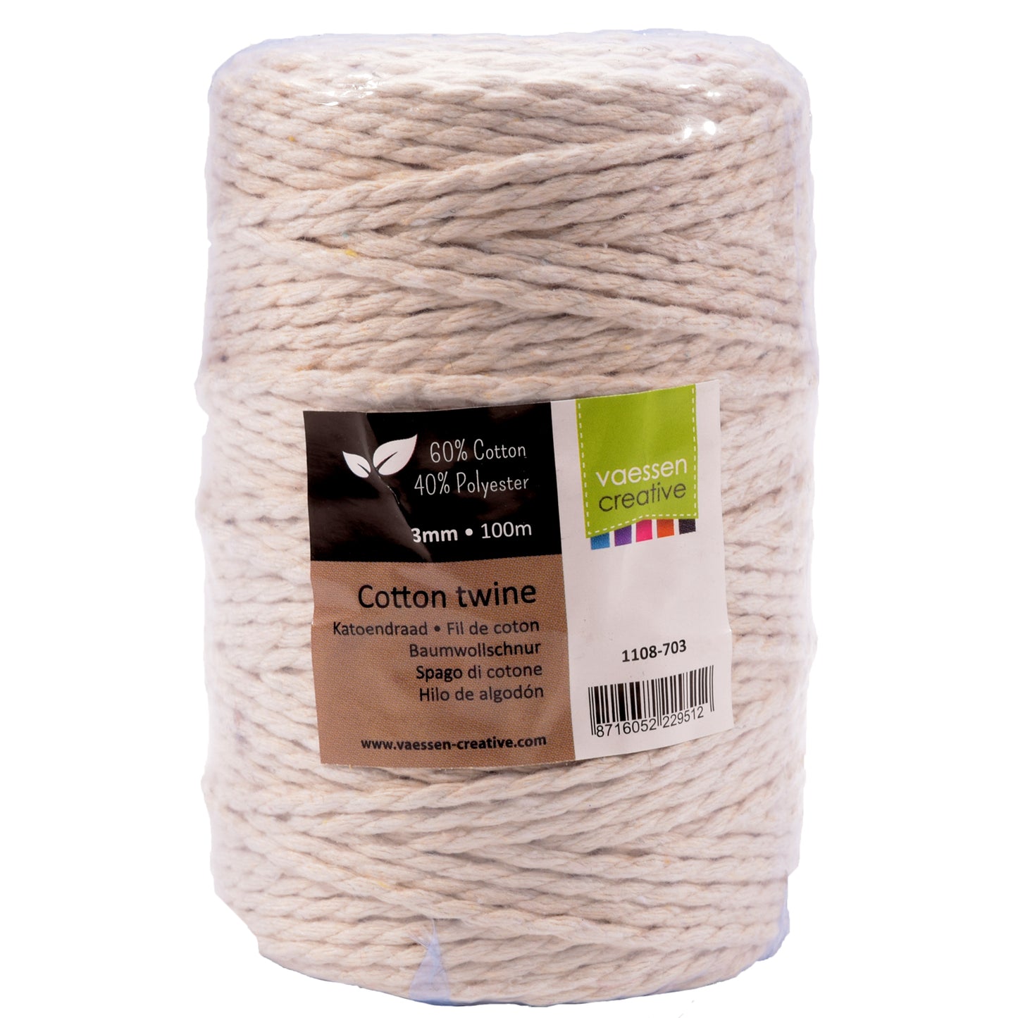 Vaessen creative • corde en coton 3mm 100m