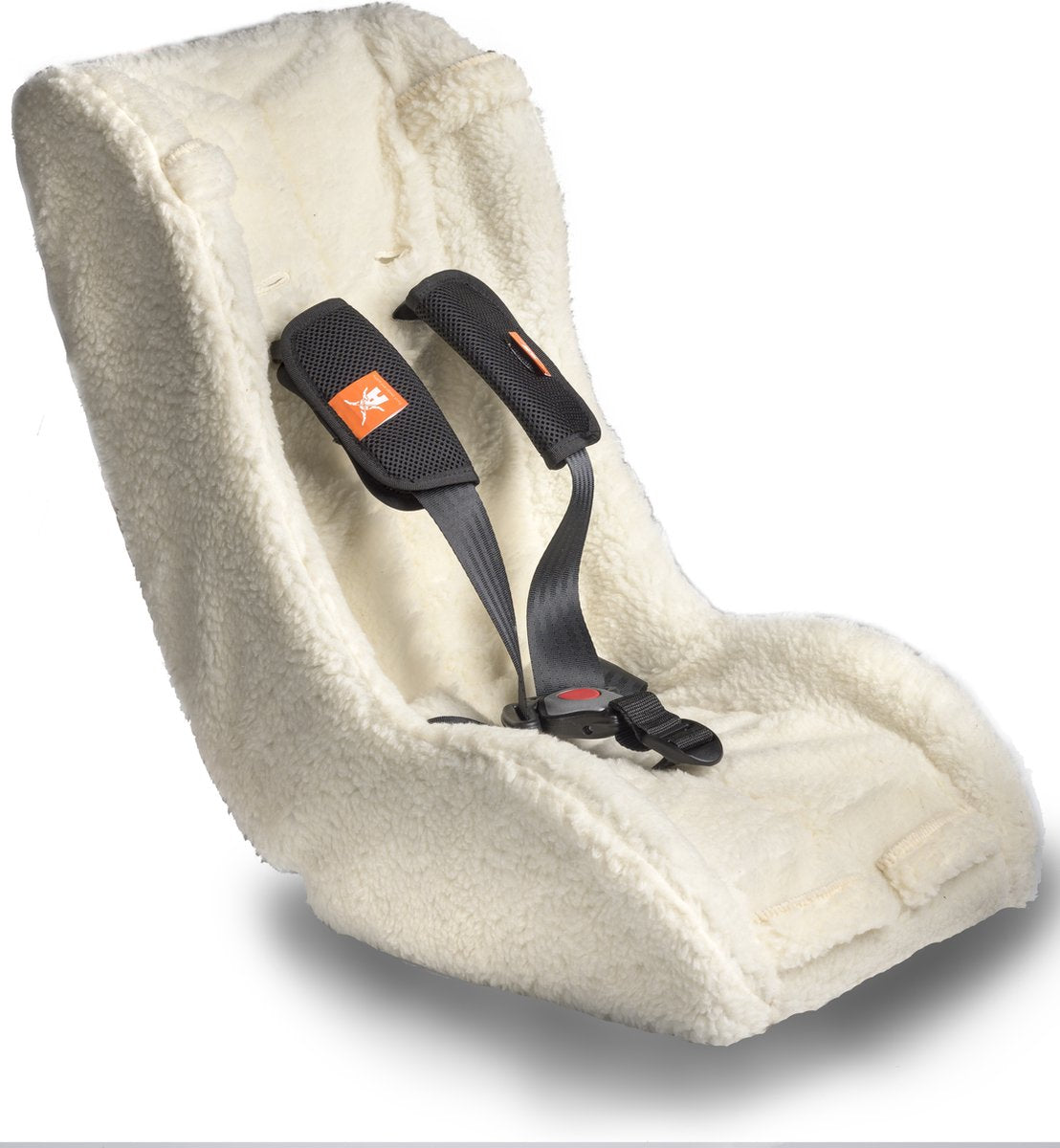 Chaise d'insertion de Melia Bakfiet - Chaise de tout-petits confortable pour la remorque à vélo - blanc, 75x25x15cm, ceinture à 5 points