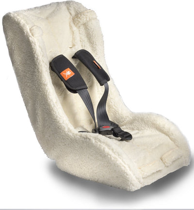 Chaise d'insertion de Melia Bakfiet - Chaise de tout-petits confortable pour la remorque à vélo - blanc, 75x25x15cm, ceinture à 5 points