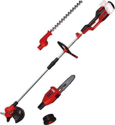 Multi-outil de jardin à batterie Einhell ge-lm 36 4in1 li bl solo - power x-change - 36 v li-ion - moteur brushless - 4 fonctions : tronçonneuse taille-haie taille-haie avec lame et coupe-bordure avec fil - excl. batterie et chargeur