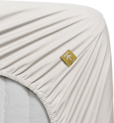 Bedinghouse percale de coton - drap-housse - 90x220 - blanc cassé