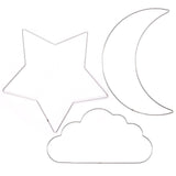 Vaessen creative • set d'anneaux en métal étoile, nuage de lune ø32cm 3mm argent - afbeelding 1