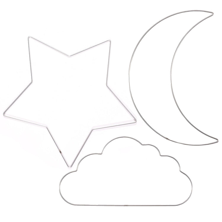 Vaessen creative • set d'anneaux en métal étoile, nuage de lune ø32cm 3mm argent