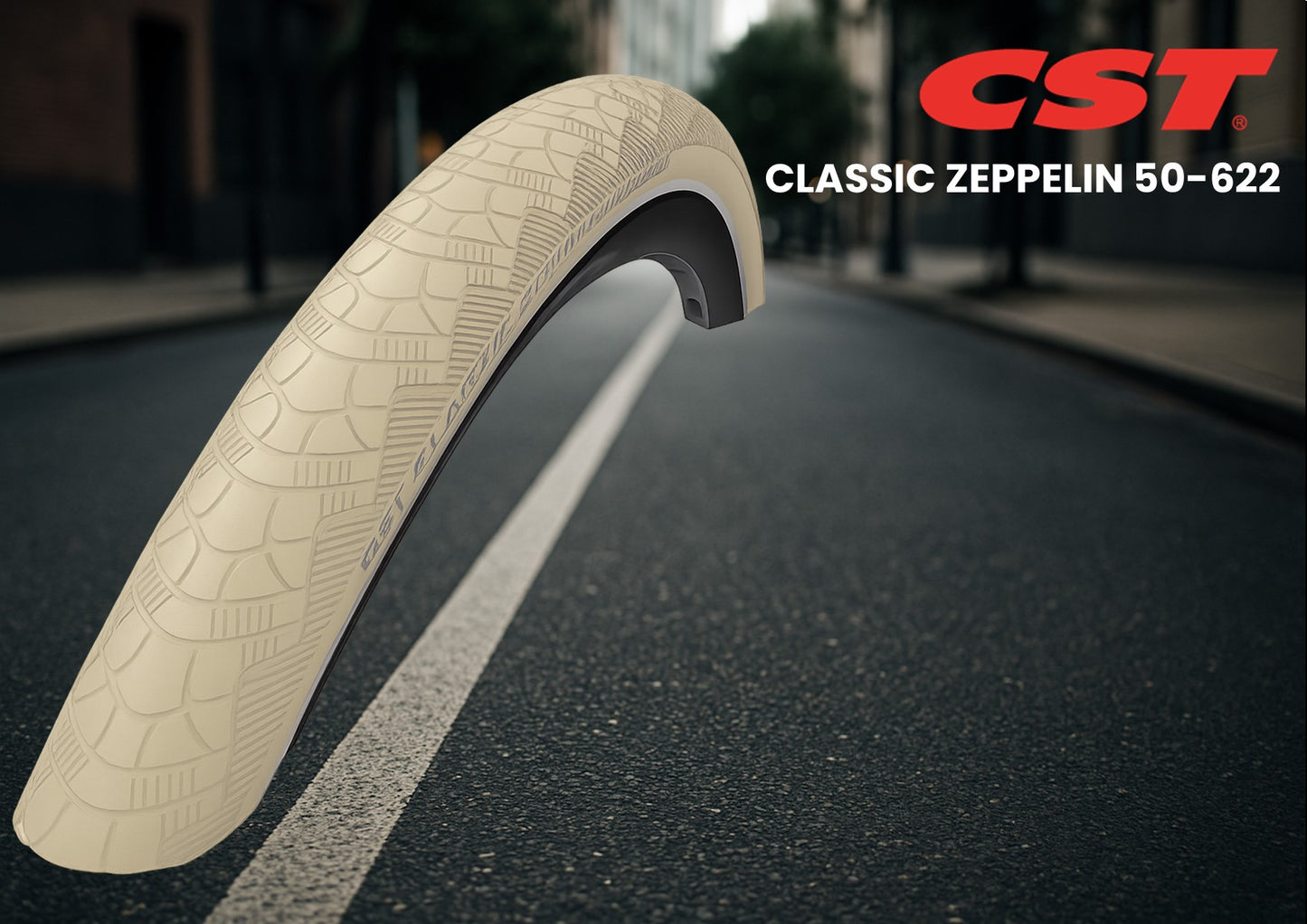 Pneu Cst zeppelin 28 x 1.90'' 50-622 - crème avec reflet