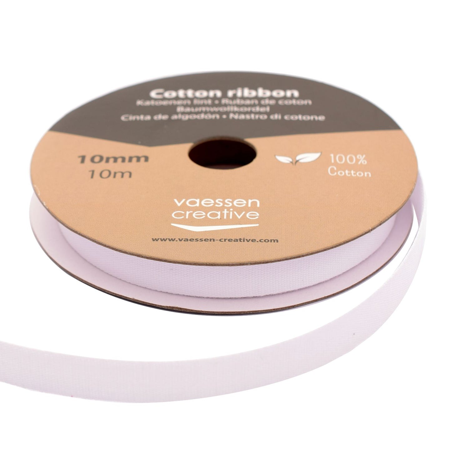 Vaessen creative • ruban coton 10mm x 10m blanc