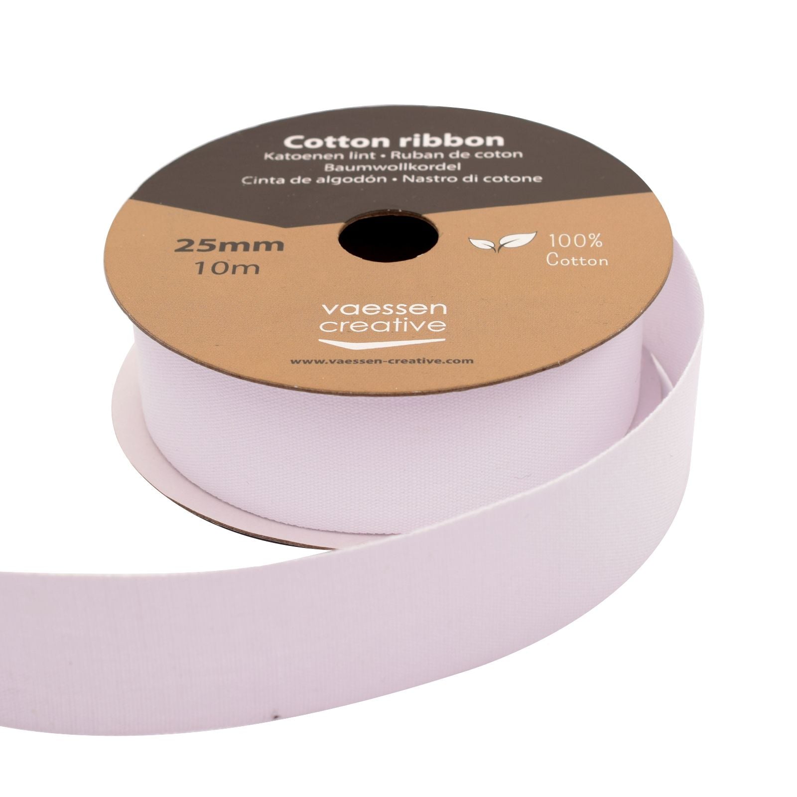 Vaessen creative • ruban coton 25mm x 10m blanc