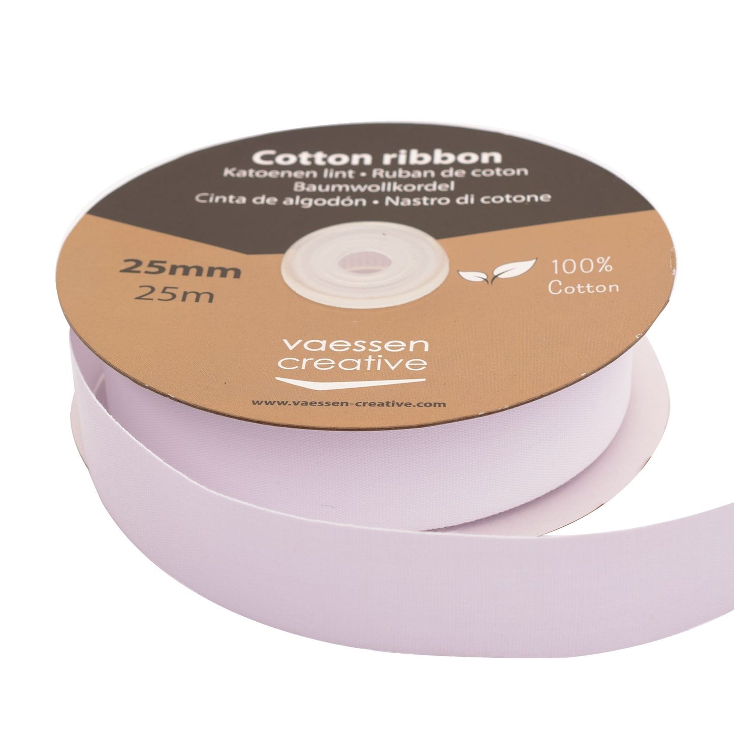 Vaessen creative • ruban coton 25mm x 25m blanc