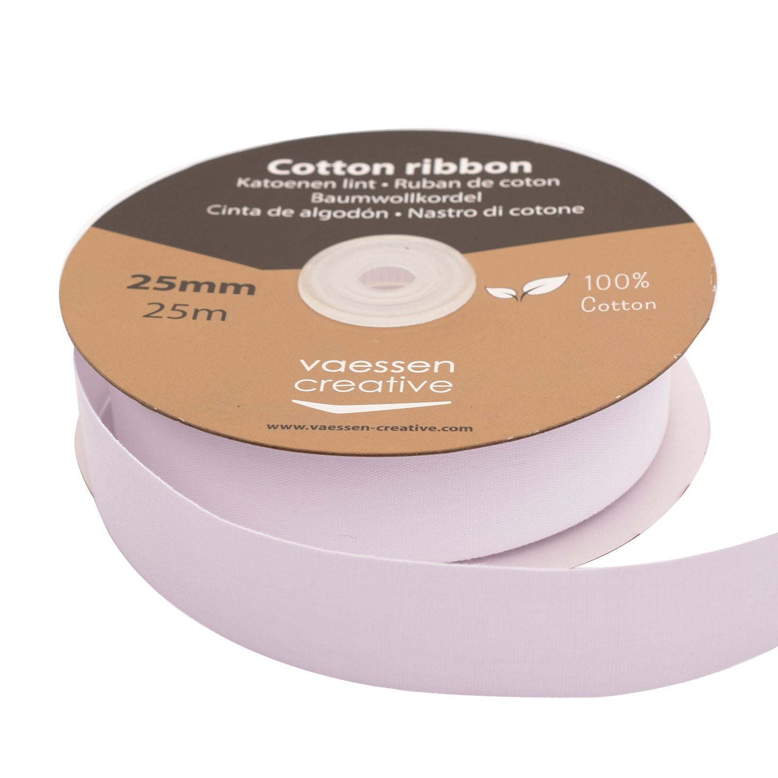 Vaessen creative • ruban coton 25mm x 25m blanc