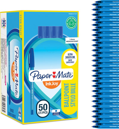 Stylo à bille papermate inkjoy bleu 0,5 mm 50 pièces