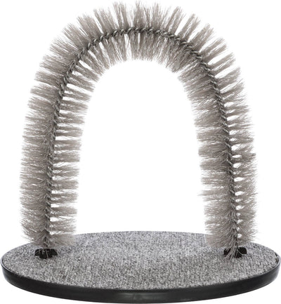 Arc de soin du pelage Trixie - gris, 36x33 cm - massage pour chat, brosses durables
