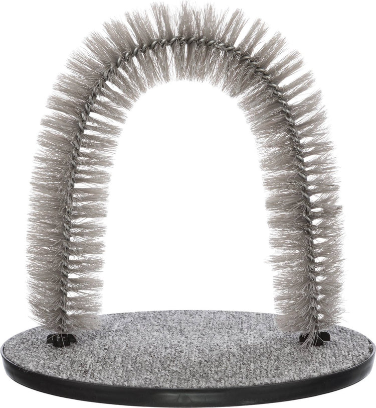 Arc de soin du pelage Trixie - gris, 36x33 cm - massage pour chat, brosses durables