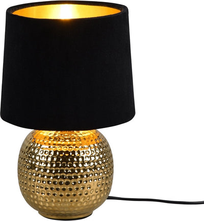 Rl live your light reality sophia - lampe de table - or - excl. 1x e14 40w - interrupteur à cordon - abat-jour noir