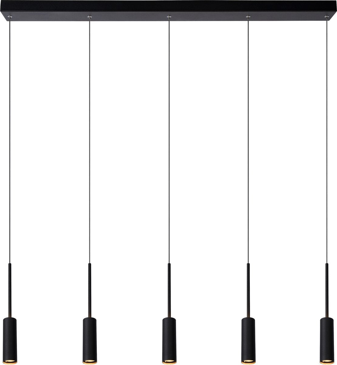 Lucide tubule - lampe suspendue - LED - 5x7w 2700k - noir