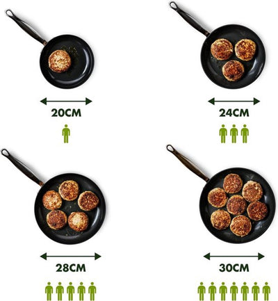 Poêle conique BK 24 cm - 6 l - sans revêtement antiadhésif sans PFA - poêle à induction - poêle en céramique - passe au four jusqu'à 230°c - poignée froide - argent