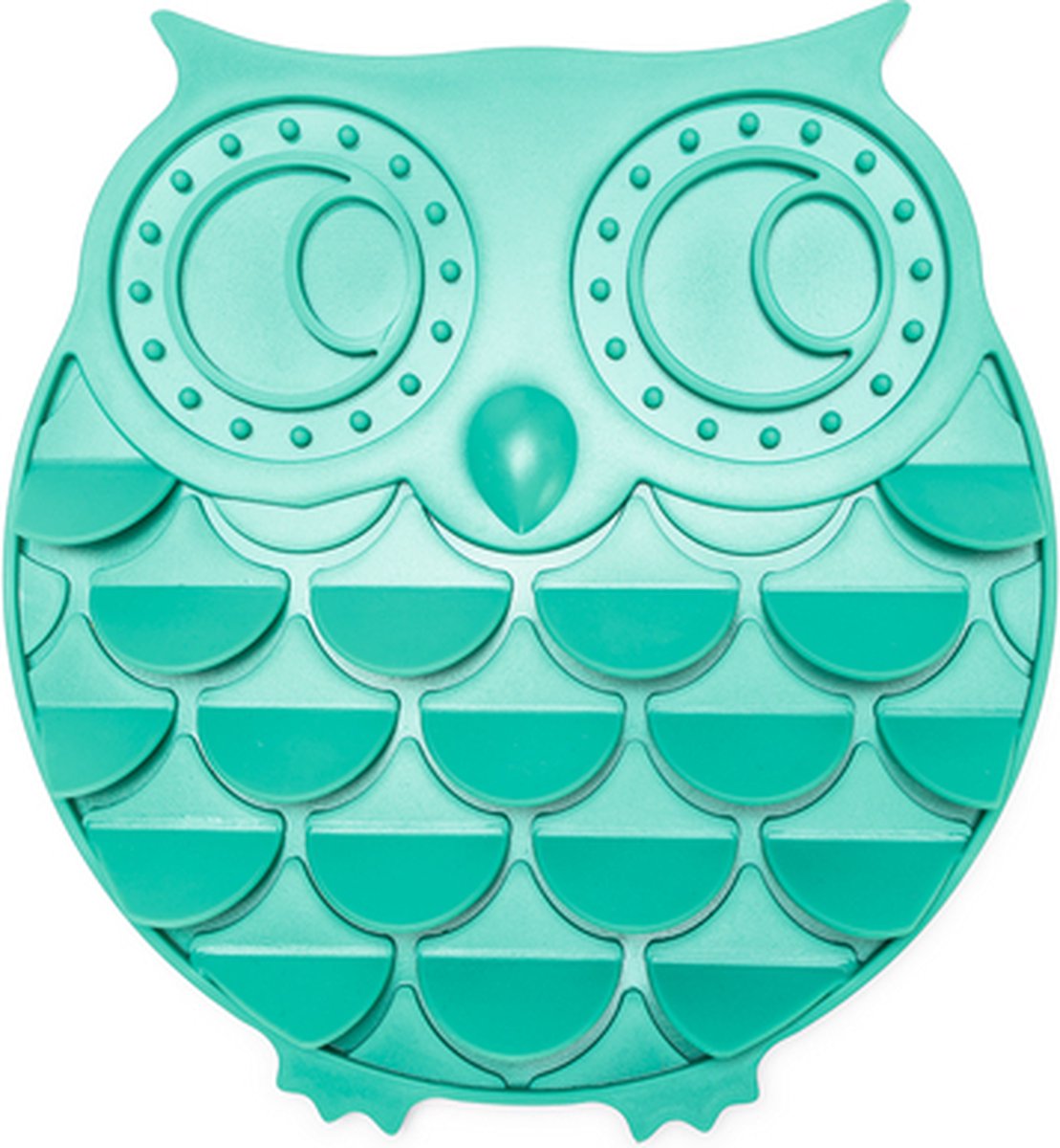 Beeztees tapis à lécher hibou - tapis à lécher chien - silicone - vert - 30x28x1 cm