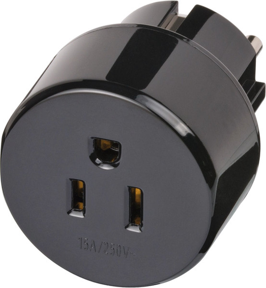 Adaptateur de voyage pour prise de voyage Brennerstuhl (adaptateur de prise de voyage pour : prise à contact de protection et prise USA Japon) noir