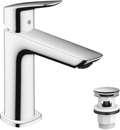 Hansgrohe logis fine - mitigeur de lavabo - commande monocommande - avec bouchon de vidange - 100 mm - chrome