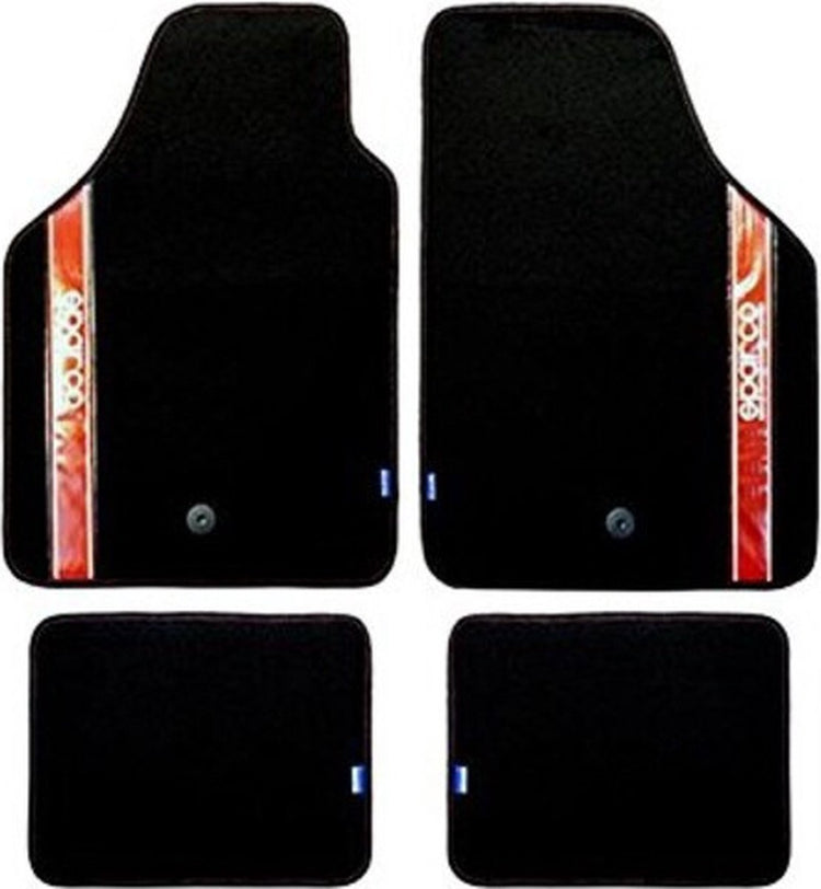 Jeu de tapis de sol Sparco pour voiture Strada 2012 b universel noir rouge (4 pièces)
