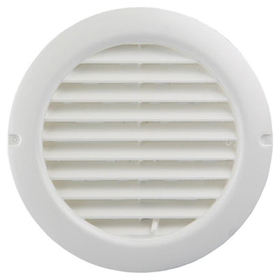 Renson 1006376 - grille ronde réglable encastrable. 735 PVC RAL 9010 ø 100-150 | 2 pièces