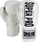 Gants de boxe super pro combat gear champion (kick) blanc noir 8oz