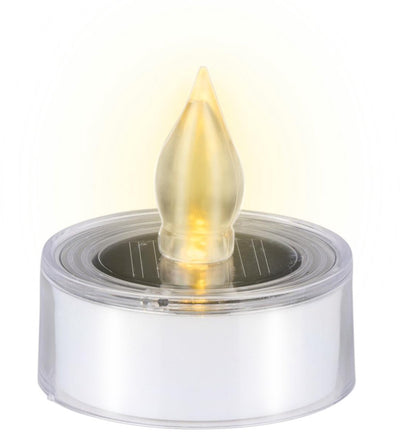 Arti casa bougies chauffe-plat solaires lot de 2 - bougies solaires lumière blanche chaude - bougies chauffe-plat d'extérieur ip44 - bougies à énergie solaire ø5,5 x 5 cm - blanc