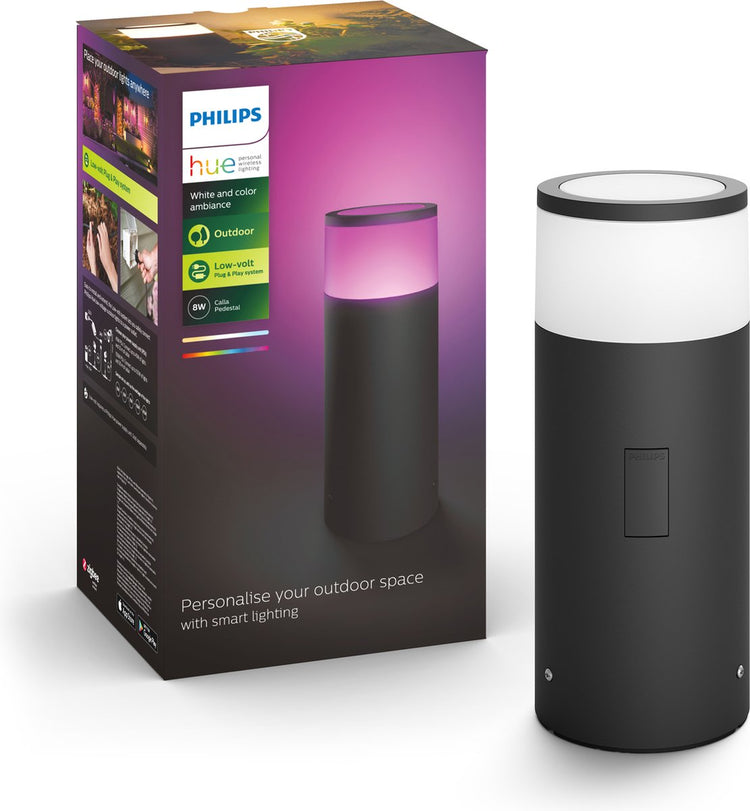 Lampe sur pied Philips Hue Calla - lumière blanche et colorée - noir - faible - basse tension - extension