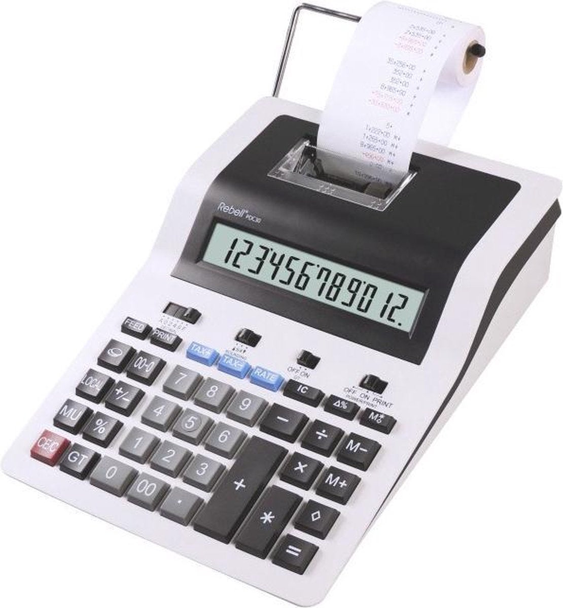 Calculatrice d'impression Rebell - pdc30 wb - blanc-noir - re-pdc30-wb