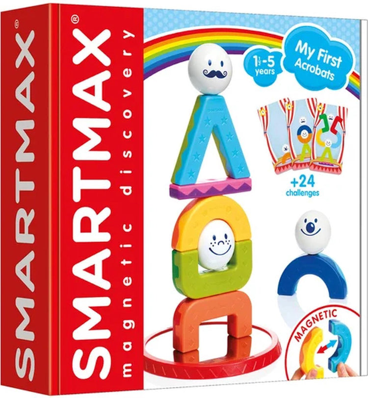 Smartmax mes premiers acrobates - jouets sensoriels magnétiques - jeu de construction avec cartes de défi - jouets éducatifs pour les tout-petits - à partir de 1 an