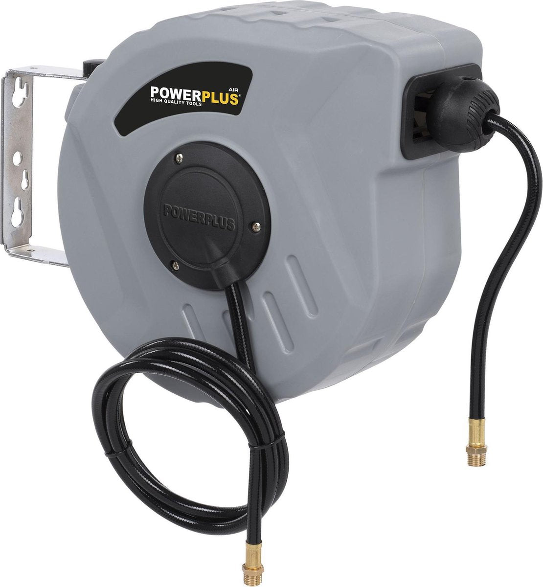 Enrouleur de tuyau d'air pour compresseur Powerplus powair0215 - max. pression : 12bar - longueur 10m - enrouleur automatique