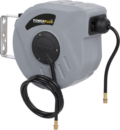 Enrouleur de tuyau d'air pour compresseur Powerplus powair0215 - max. pression : 12bar - longueur 10m - enrouleur automatique