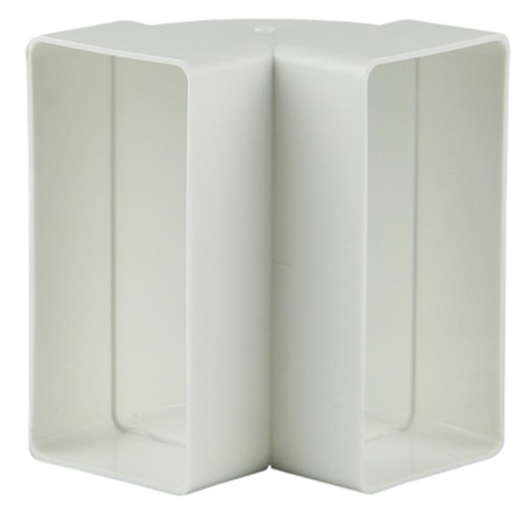 Renson 1006403 - Raccord d'angle PVC vert.90° 7015 blanc 110x55mm | 3 pièces