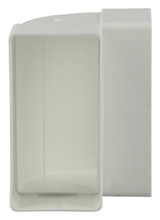 Renson 1006403 - Raccord d'angle PVC vert.90° 7015 blanc 110x55mm | 3 pièces