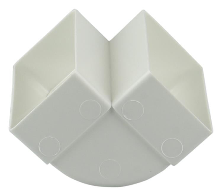 Renson 1006403 - Raccord d'angle PVC vert.90° 7015 blanc 110x55mm | 3 pièces
