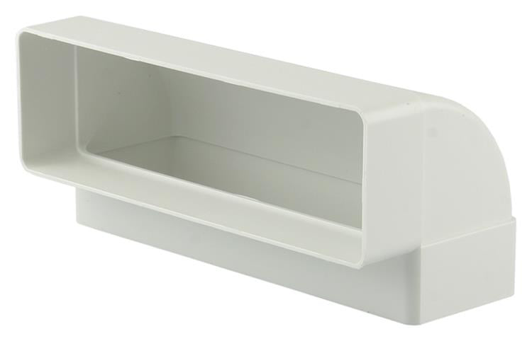 Renson 1006404 - Raccord d'angle PVC vert.90° 7015 blanc 204x60mm | 3 pièces
