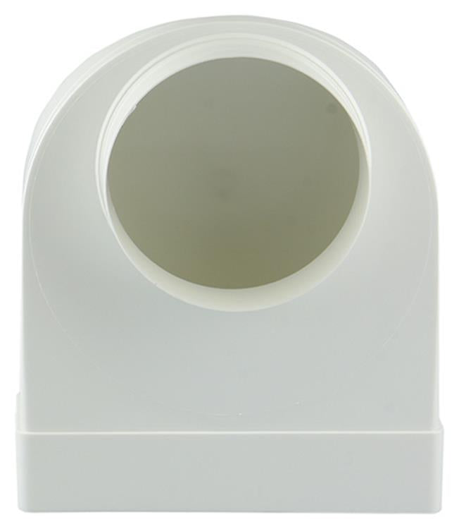 Renson 1006408 - Raccord d'angle PVC droit rond 90° 7017 blanc ø 125 | 3 pièces