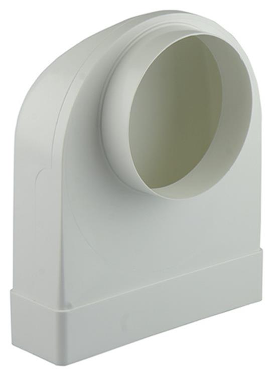 Renson 1006408 - Raccord d'angle PVC droit rond 90° 7017 blanc ø 125 | 3 pièces