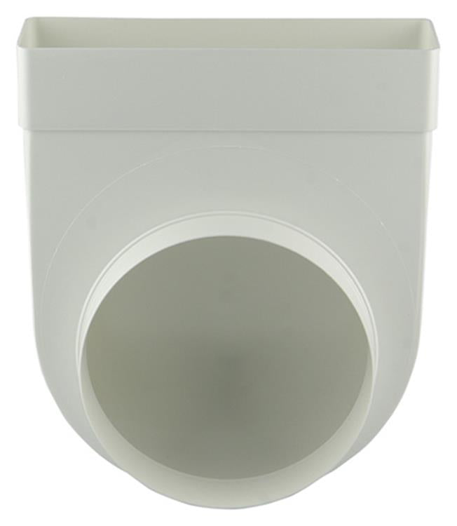 Renson 1006409 - Raccord d'angle PVC droit rond 90° 7017 blanc ø 150 | 3 pièces