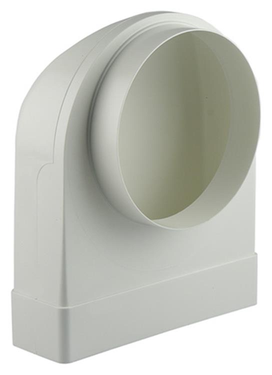 Renson 1006409 - Raccord d'angle PVC droit rond 90° 7017 blanc ø 150 | 3 pièces