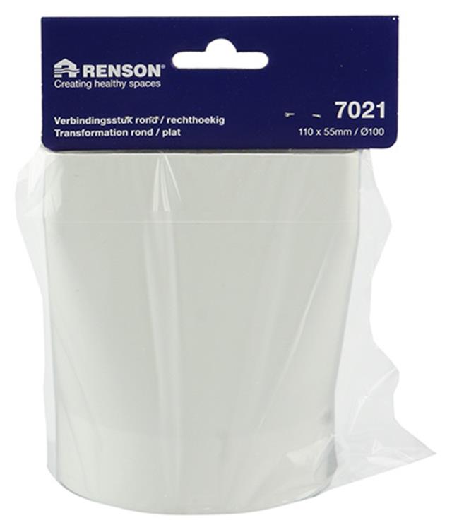 Renson 1006410 - Pièce de raccordement PVC ronde droite. 7021 blanc ø 100 | 2 pièces