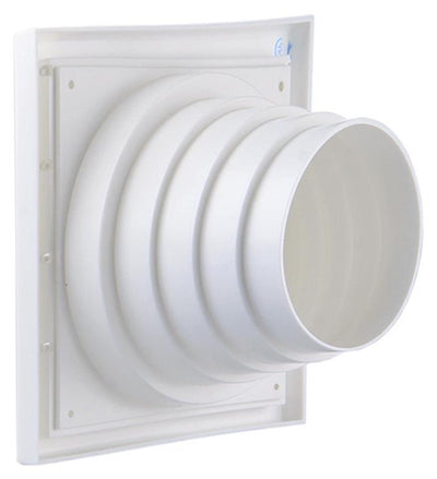Renson 1006385 - grille de hotte aspirante 4 volets 742 dia PVC ral 9010 ø100-130 | 2 pièces