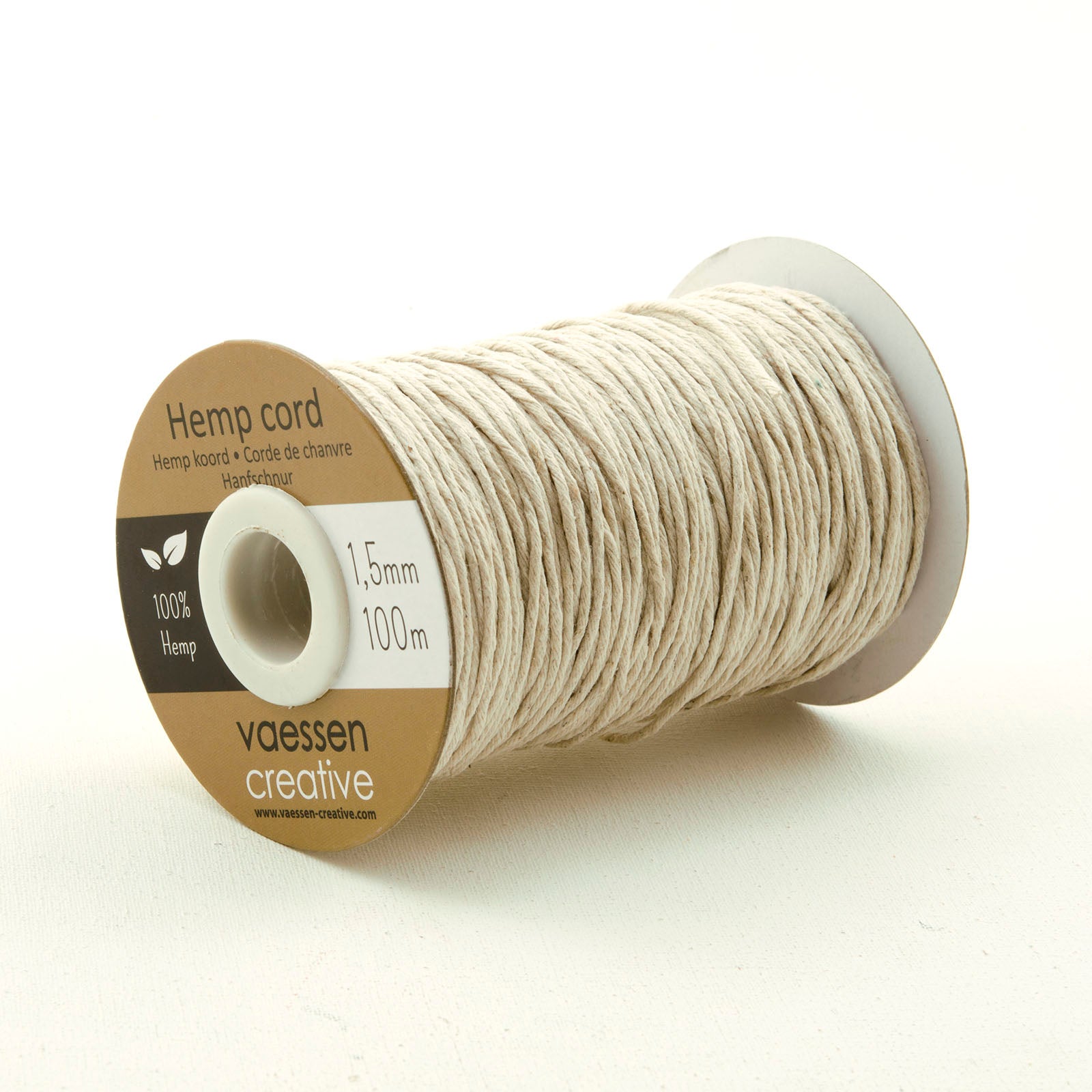 Vaessen creative • cordon de chanvre naturel 1,5mmx100m