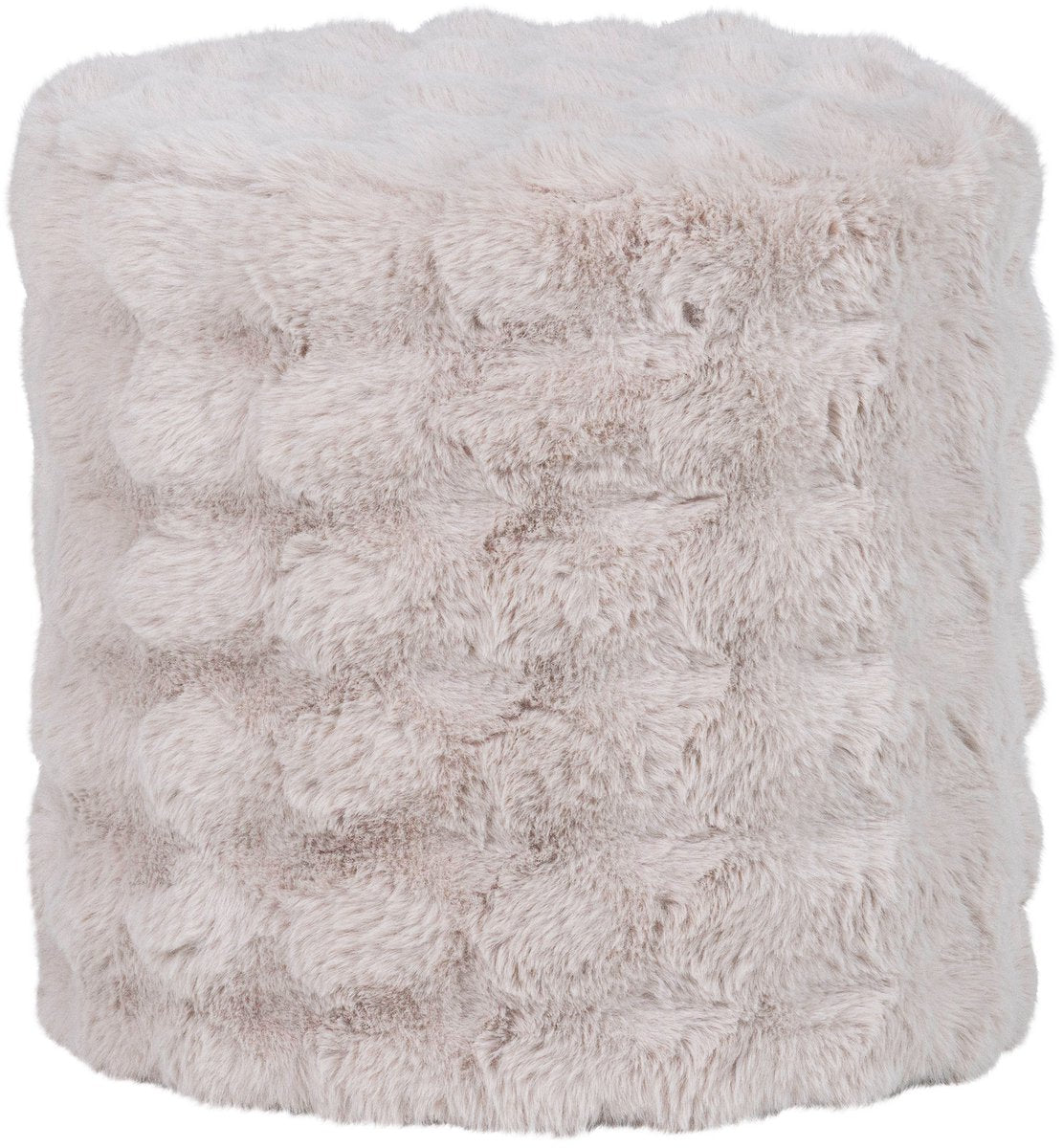 Pouf haut Woood olven - tissu moelleux - naturel - 46x46x46