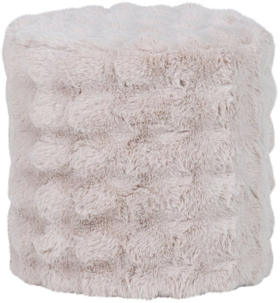 Pouf haut Woood olven - tissu moelleux - naturel - 46x46x46