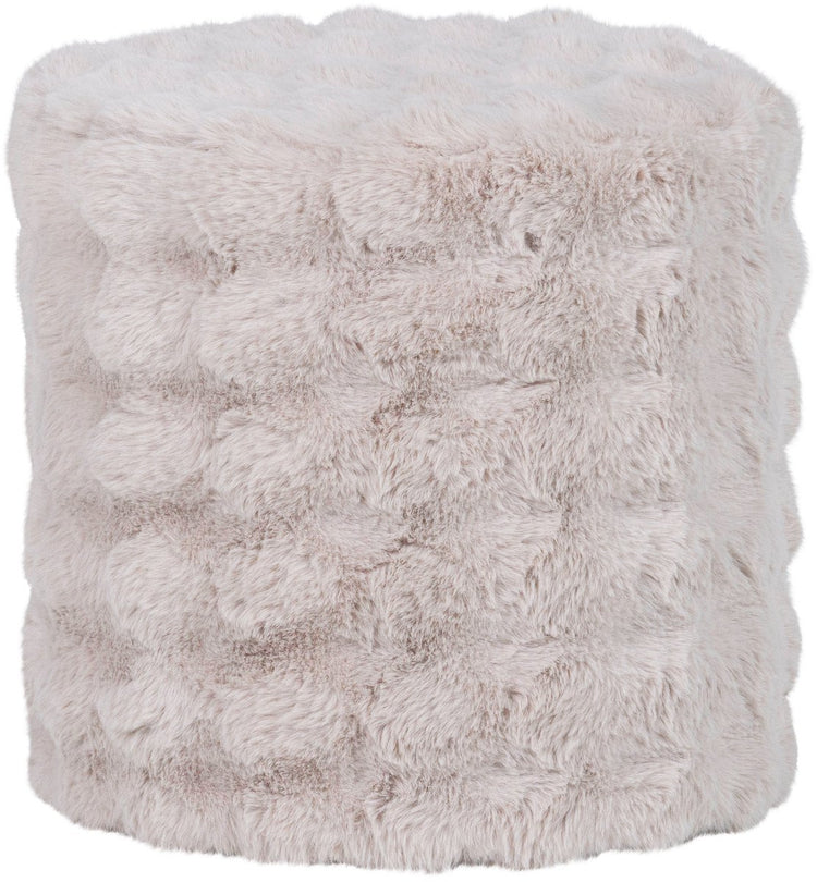 Pouf haut Woood olven - tissu moelleux - naturel - 46x46x46